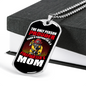 Proud Firefighter's Mom White Necklace Stainless Steel or 18k Gold Dog Tag 24" Chain-Express Your Love Gifts