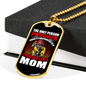 Proud Firefighter's Mom White Necklace Stainless Steel or 18k Gold Dog Tag 24" Chain-Express Your Love Gifts