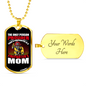 Proud Firefighter's Mom White Necklace Stainless Steel or 18k Gold Dog Tag 24" Chain-Express Your Love Gifts