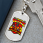 Proud Firefighter'S Wife Keychain Stainless Steel or 18k Gold Dog Tag Keyring-Express Your Love Gifts