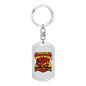 Proud Firefighter'S Wife Keychain Stainless Steel or 18k Gold Dog Tag Keyring-Express Your Love Gifts