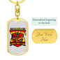 Proud Firefighter'S Wife Keychain Stainless Steel or 18k Gold Dog Tag Keyring-Express Your Love Gifts