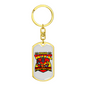 Proud Firefighter'S Wife Keychain Stainless Steel or 18k Gold Dog Tag Keyring-Express Your Love Gifts