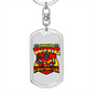 Proud Firefighter'S Wife Keychain Stainless Steel or 18k Gold Dog Tag Keyring-Express Your Love Gifts