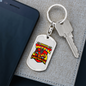 Proud Firefighter'S Wife Keychain Stainless Steel or 18k Gold Dog Tag Keyring-Express Your Love Gifts