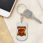 Proud Firefighter'S Wife Keychain Stainless Steel or 18k Gold Dog Tag Keyring-Express Your Love Gifts