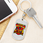 Proud Firefighter'S Wife Keychain Stainless Steel or 18k Gold Dog Tag Keyring-Express Your Love Gifts