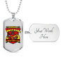 Proud Firefighter'S Wife Necklace Stainless Steel or 18k Gold Dog Tag 24" Chain-Express Your Love Gifts