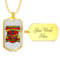 Proud Firefighter'S Wife Necklace Stainless Steel or 18k Gold Dog Tag 24" Chain-Express Your Love Gifts