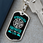 Proud Firefighter Wife Keychain Stainless Steel or 18k Gold Dog Tag Keyring-Express Your Love Gifts