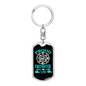 Proud Firefighter Wife Keychain Stainless Steel or 18k Gold Dog Tag Keyring-Express Your Love Gifts