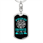 Proud Firefighter Wife Keychain Stainless Steel or 18k Gold Dog Tag Keyring-Express Your Love Gifts