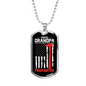Proud Grandpa Firefighter Gift Stainless Steel or 18k Gold Dog Tag 24" Chain-Express Your Love Gifts