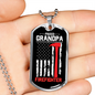 Proud Grandpa Firefighter Gift Stainless Steel or 18k Gold Dog Tag 24" Chain-Express Your Love Gifts