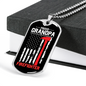 Proud Grandpa Firefighter Gift Stainless Steel or 18k Gold Dog Tag 24" Chain-Express Your Love Gifts