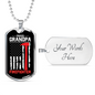 Proud Grandpa Firefighter Gift Stainless Steel or 18k Gold Dog Tag 24" Chain-Express Your Love Gifts