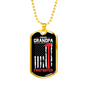 Proud Grandpa Firefighter Gift Stainless Steel or 18k Gold Dog Tag 24" Chain-Express Your Love Gifts