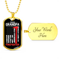 Proud Grandpa Firefighter Gift Stainless Steel or 18k Gold Dog Tag 24" Chain-Express Your Love Gifts