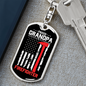 Proud Grandpa Firefighter Keychain Stainless Steel or 18k Gold Dog Tag Keyring-Express Your Love Gifts