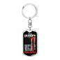 Proud Grandpa Firefighter Keychain Stainless Steel or 18k Gold Dog Tag Keyring-Express Your Love Gifts