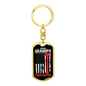 Proud Grandpa Firefighter Keychain Stainless Steel or 18k Gold Dog Tag Keyring-Express Your Love Gifts