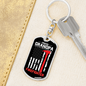 Proud Grandpa Firefighter Keychain Stainless Steel or 18k Gold Dog Tag Keyring-Express Your Love Gifts