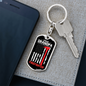 Proud Grandpa Firefighter Keychain Stainless Steel or 18k Gold Dog Tag Keyring-Express Your Love Gifts