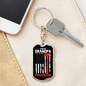 Proud Grandpa Firefighter Keychain Stainless Steel or 18k Gold Dog Tag Keyring-Express Your Love Gifts