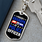 Proud Grandpa Of A Police Officer Keychain Stainless Steel or 18k Gold Dog Tag Keyring-Express Your Love Gifts