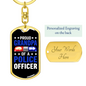 Proud Grandpa Of A Police Officer Keychain Stainless Steel or 18k Gold Dog Tag Keyring-Express Your Love Gifts
