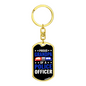 Proud Grandpa Of A Police Officer Keychain Stainless Steel or 18k Gold Dog Tag Keyring-Express Your Love Gifts