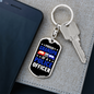 Proud Grandpa Of A Police Officer Keychain Stainless Steel or 18k Gold Dog Tag Keyring-Express Your Love Gifts
