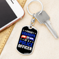 Proud Grandpa Of A Police Officer Keychain Stainless Steel or 18k Gold Dog Tag Keyring-Express Your Love Gifts