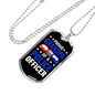 Proud Grandpa Of A Police Officer Necklace Stainless Steel or 18k Gold Dog Tag 24"-Express Your Love Gifts