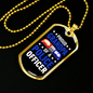 Proud Grandpa Of A Police Officer Necklace Stainless Steel or 18k Gold Dog Tag 24"-Express Your Love Gifts