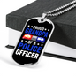 Proud Grandpa Of A Police Officer Necklace Stainless Steel or 18k Gold Dog Tag 24"-Express Your Love Gifts