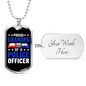 Proud Grandpa Of A Police Officer Necklace Stainless Steel or 18k Gold Dog Tag 24"-Express Your Love Gifts
