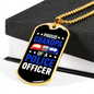 Proud Grandpa Of A Police Officer Necklace Stainless Steel or 18k Gold Dog Tag 24"-Express Your Love Gifts