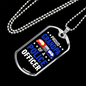 Proud Grandpa Of A Police Officer Necklace Stainless Steel or 18k Gold Dog Tag 24"-Express Your Love Gifts