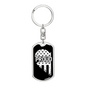 Proud Men In Blue Keychain Stainless Steel or 18k Gold Dog Tag Keyring-Express Your Love Gifts