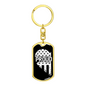 Proud Men In Blue Keychain Stainless Steel or 18k Gold Dog Tag Keyring-Express Your Love Gifts