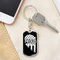 Proud Men In Blue Keychain Stainless Steel or 18k Gold Dog Tag Keyring-Express Your Love Gifts