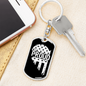 Proud Men In Blue Keychain Stainless Steel or 18k Gold Dog Tag Keyring-Express Your Love Gifts