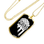 Proud Men In Blue Necklace Stainless Steel or 18k Gold Dog Tag 24"-Express Your Love Gifts