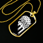 Proud Men In Blue Necklace Stainless Steel or 18k Gold Dog Tag 24"-Express Your Love Gifts