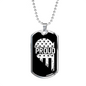 Proud Men In Blue Necklace Stainless Steel or 18k Gold Dog Tag 24"-Express Your Love Gifts