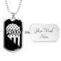 Proud Men In Blue Necklace Stainless Steel or 18k Gold Dog Tag 24"-Express Your Love Gifts