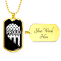 Proud Men In Blue Necklace Stainless Steel or 18k Gold Dog Tag 24"-Express Your Love Gifts