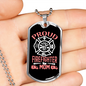 Proud Mom Of Firefighter Gift Stainless Steel or 18k Gold Dog Tag 24" Chain-Express Your Love Gifts