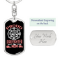 Proud Mom Of Firefighter Keychain Stainless Steel or 18k Gold Dog Tag Keyring-Express Your Love Gifts